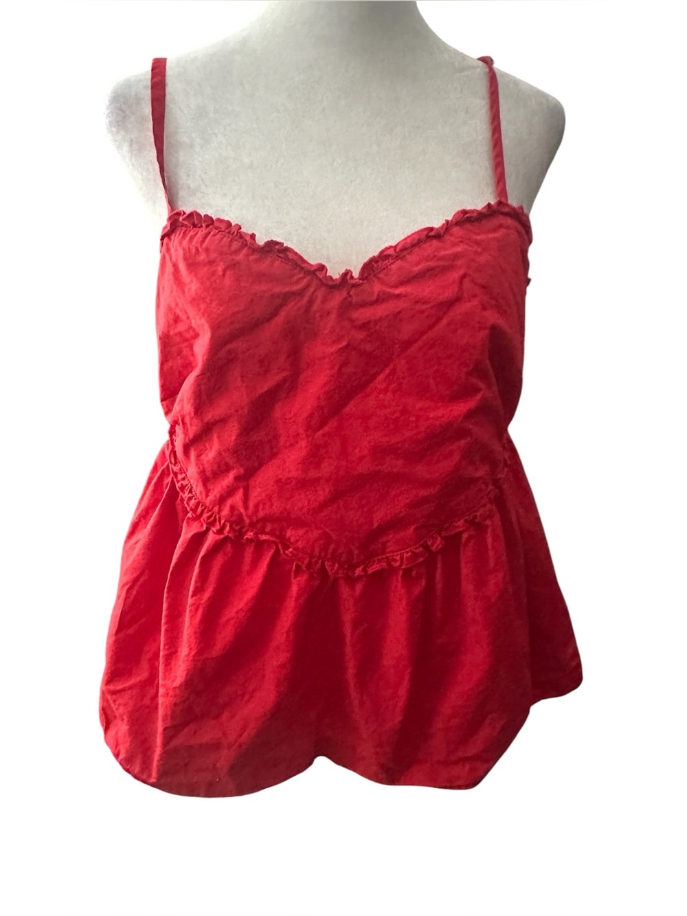 Love on a hanger red heart peplum ruffle tank